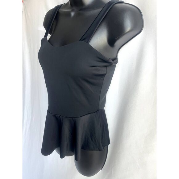 Kiava Black Tankini Swim Top Size S Babydoll Ruffle Girly Classic Cute Classy - Picture 4 of 10